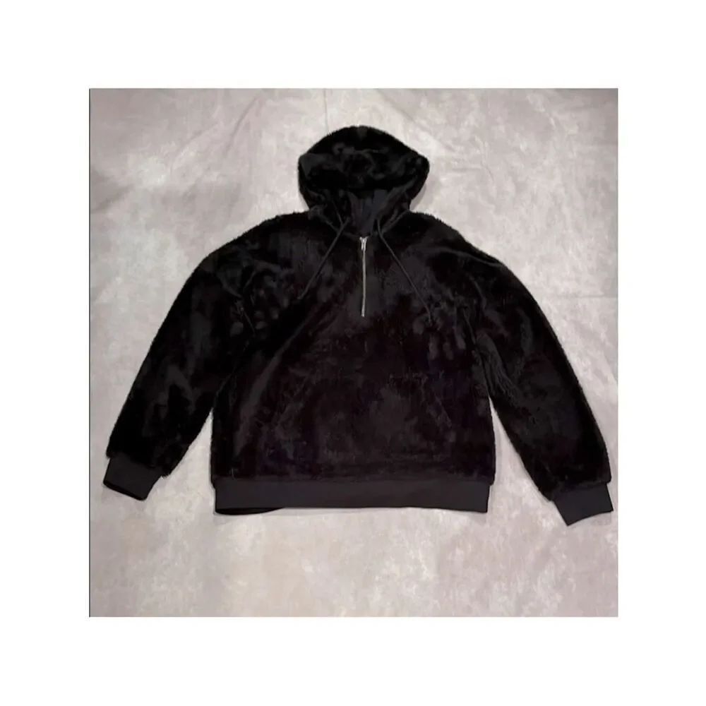 Pacsun Sherpa teddy fleece half zip hoodie size medium